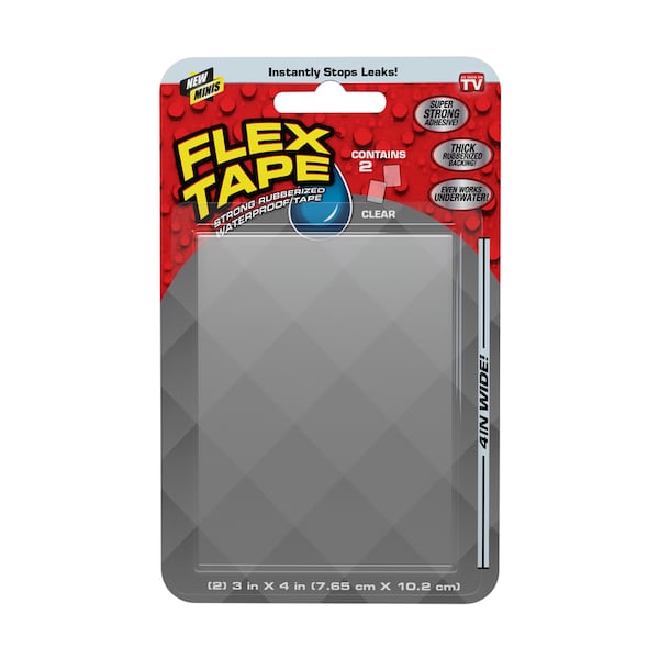 Flex Tape Flex Seal Family of Products Flex Tape MINI 3 in. W X 4 in. L Clear Waterproof Repair Tape TFSCLRMINI-8 - main